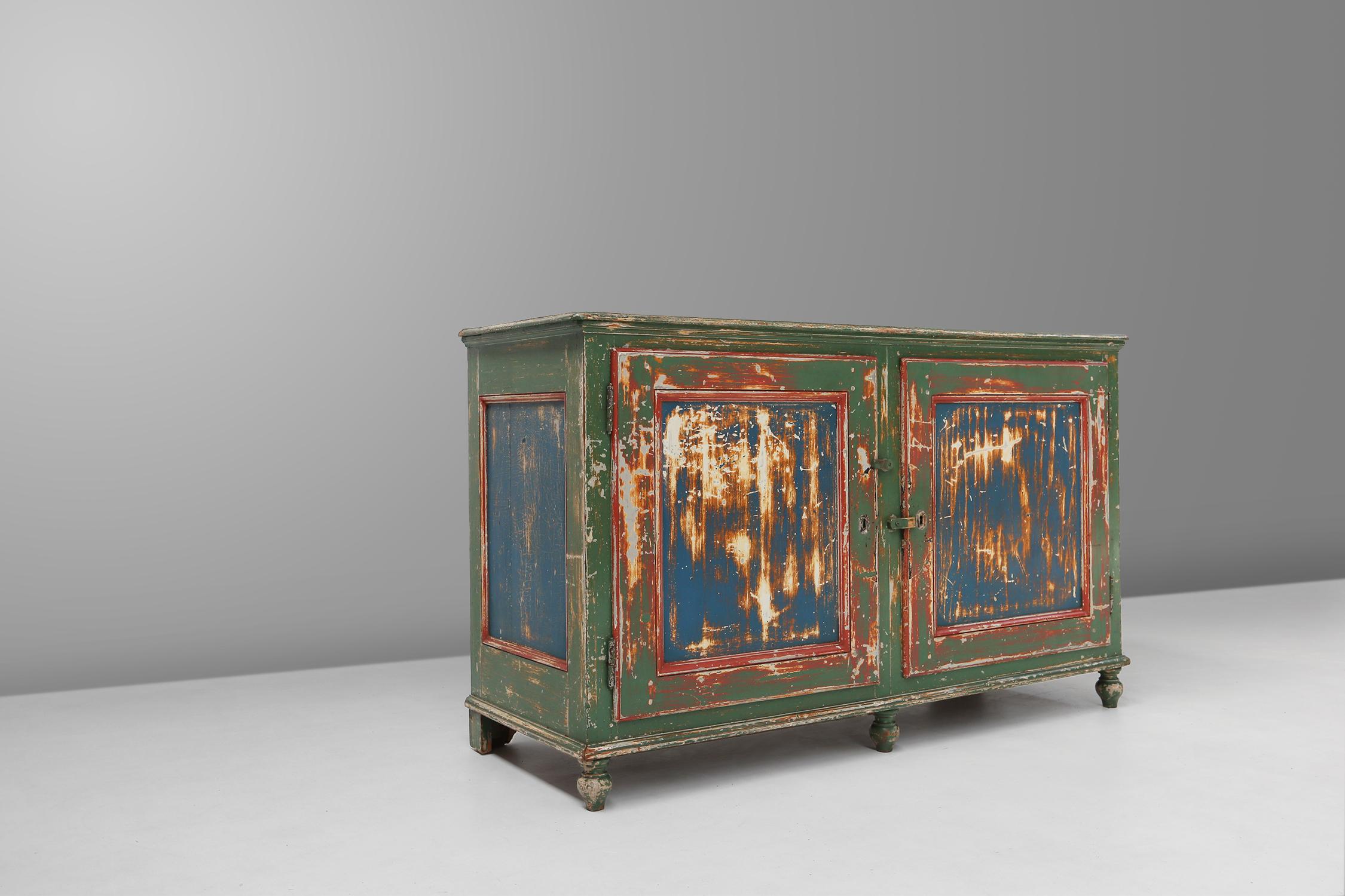 Industrial French rustic cabinet 1920 For Sale