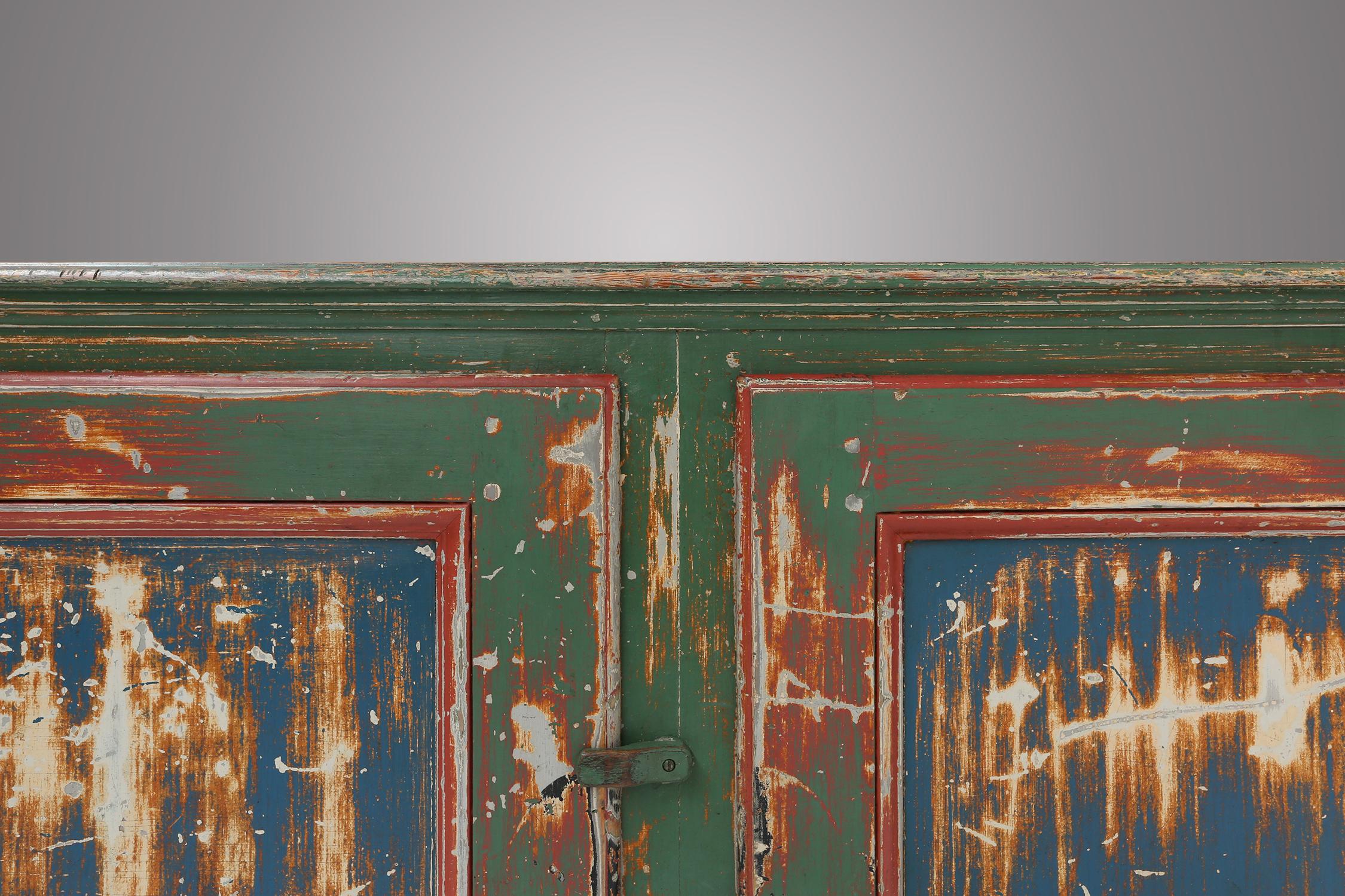 Wood French rustic cabinet 1920 For Sale