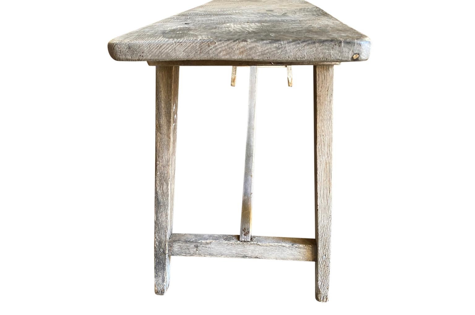 Oak French Rustic Console Table