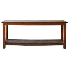 French Rustic Console with Lower Shelf
