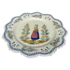 French Rustic Faience Plate Circa 1900