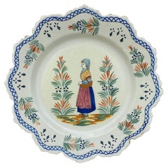 French Rustic Faience Plate Circa 1900