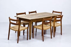 French Rustic Farmhouse Dining Table in Walnut