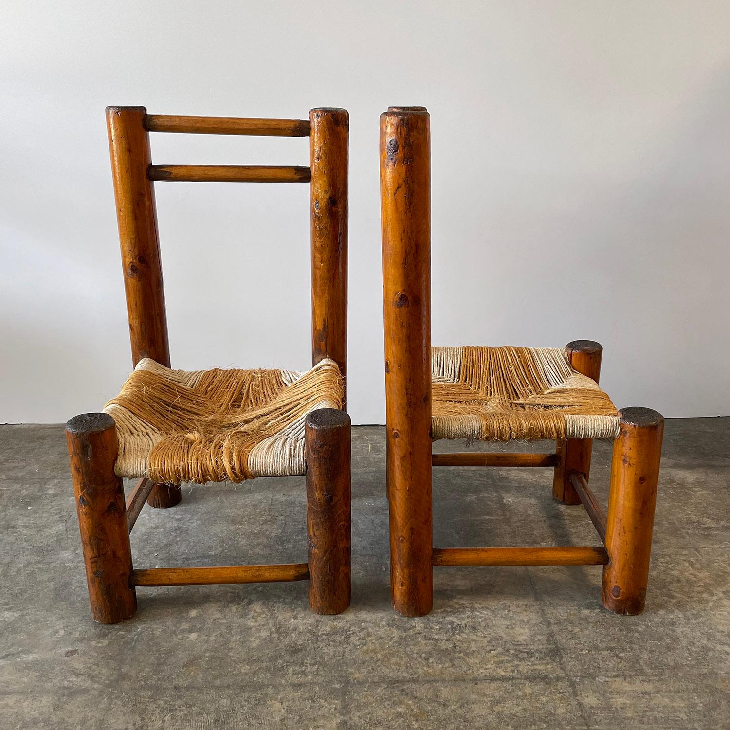 20th Century French Rustic Fireside Chairs  For Sale