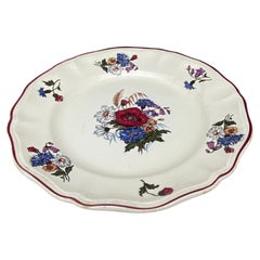 Französisch Rustikale Blumen Teller Sarreguemines, um 1930