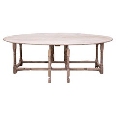 Used French Rustic Gate Leg Oval Dining Table