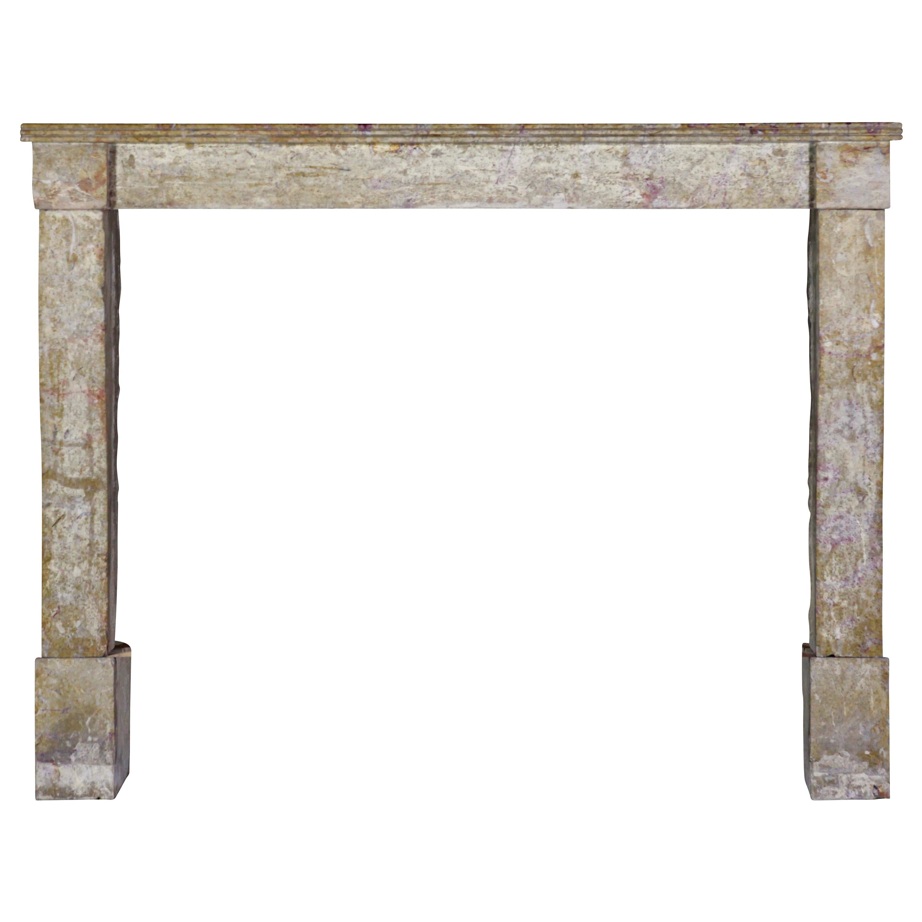French Rustic Hard Limestone Fireplace Surround For Sale