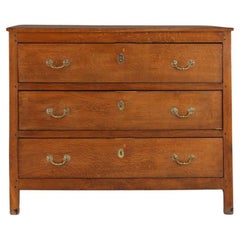 Used French rustic oak chest of drawers 1900