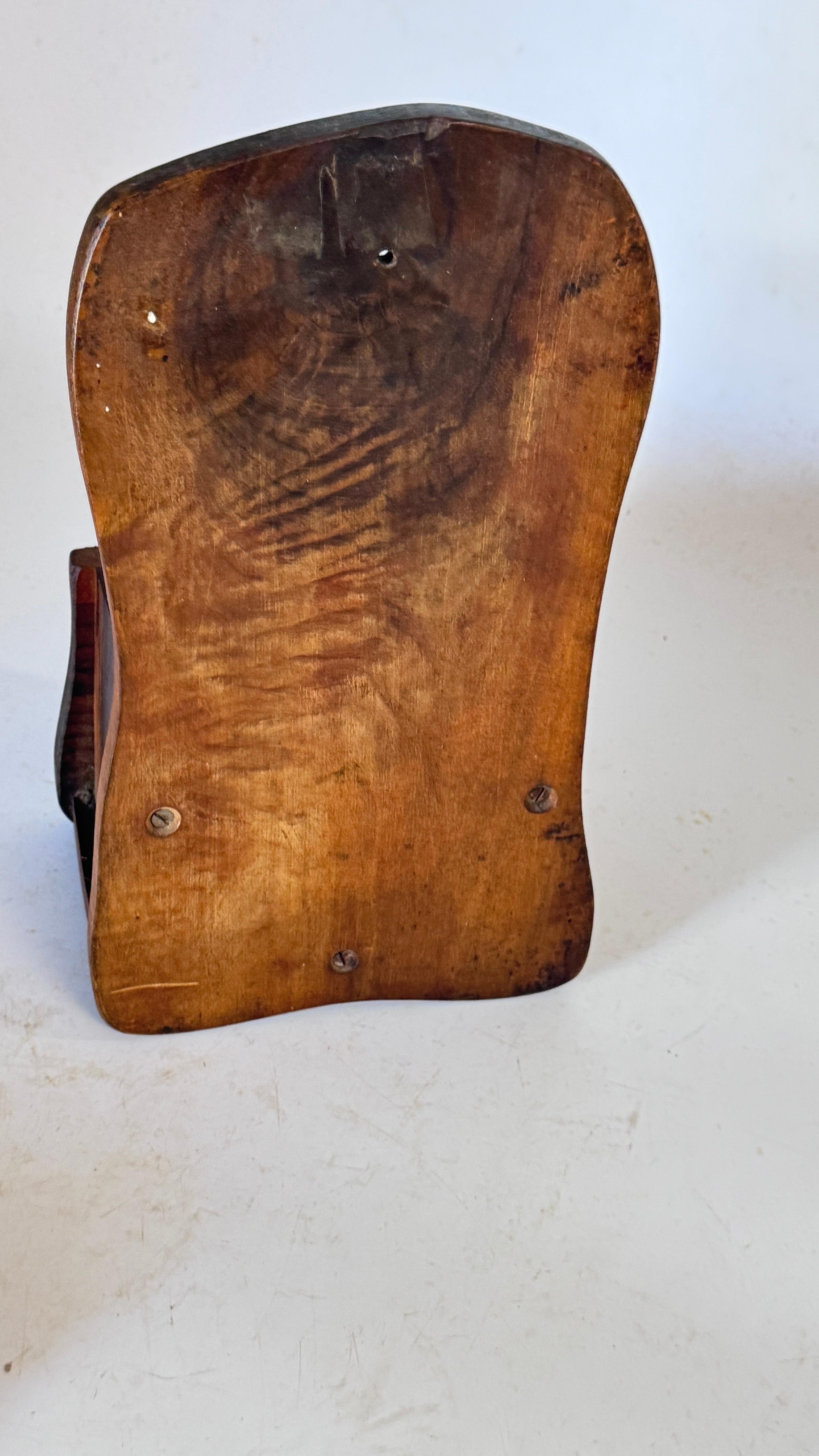 French Rustic Olive Wood Salt Box – Wall-Mounted – 1970s Artisan Craft For Sale 8