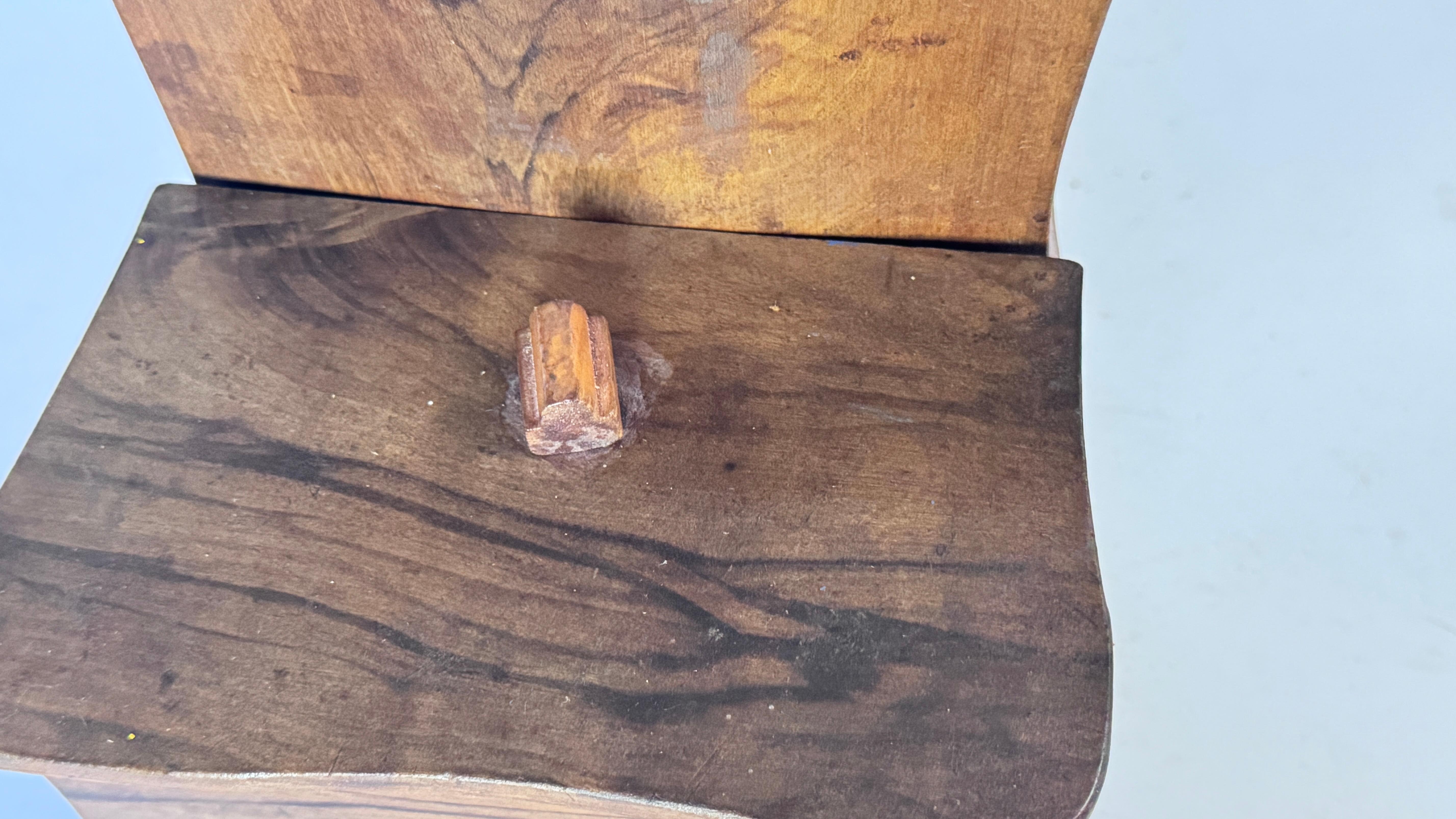 French Rustic Olive Wood Salt Box – Wall-Mounted – 1970s Artisan Craft For Sale 3