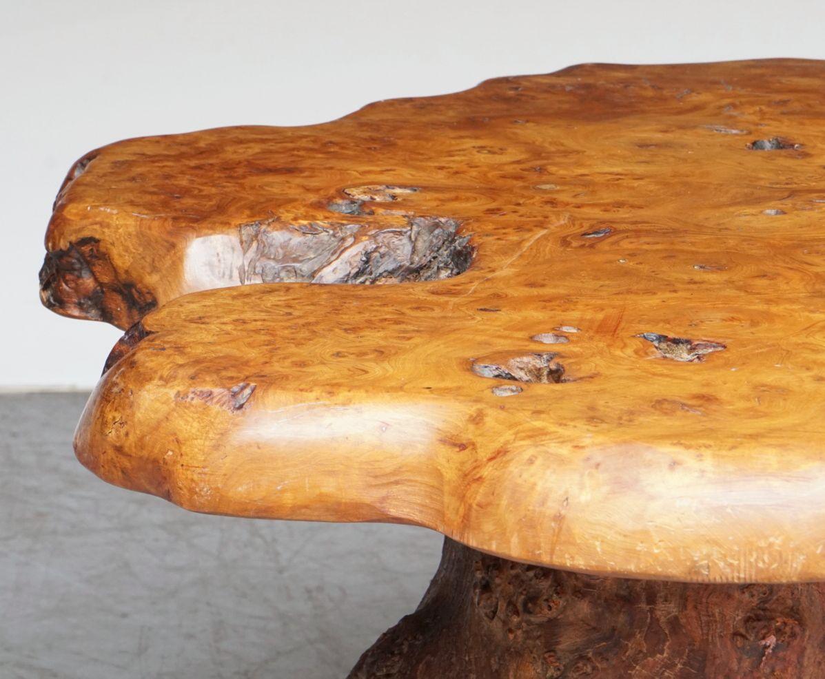 French Rustic or Naturalistic Coffee or Low Table of Burr Walnut 6