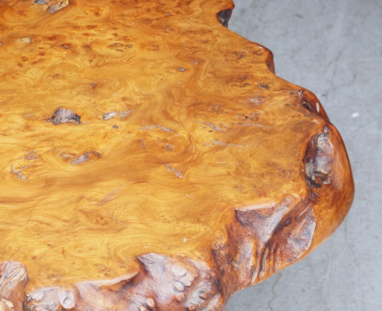 French Rustic or Naturalistic Coffee or Low Table of Burr Walnut 8