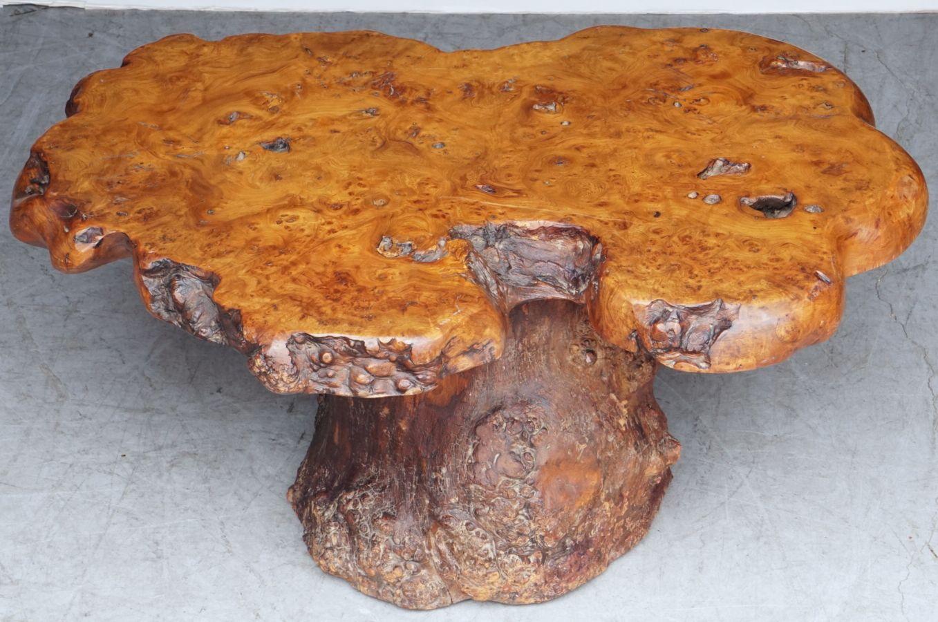French Rustic or Naturalistic Coffee or Low Table of Burr Walnut 13