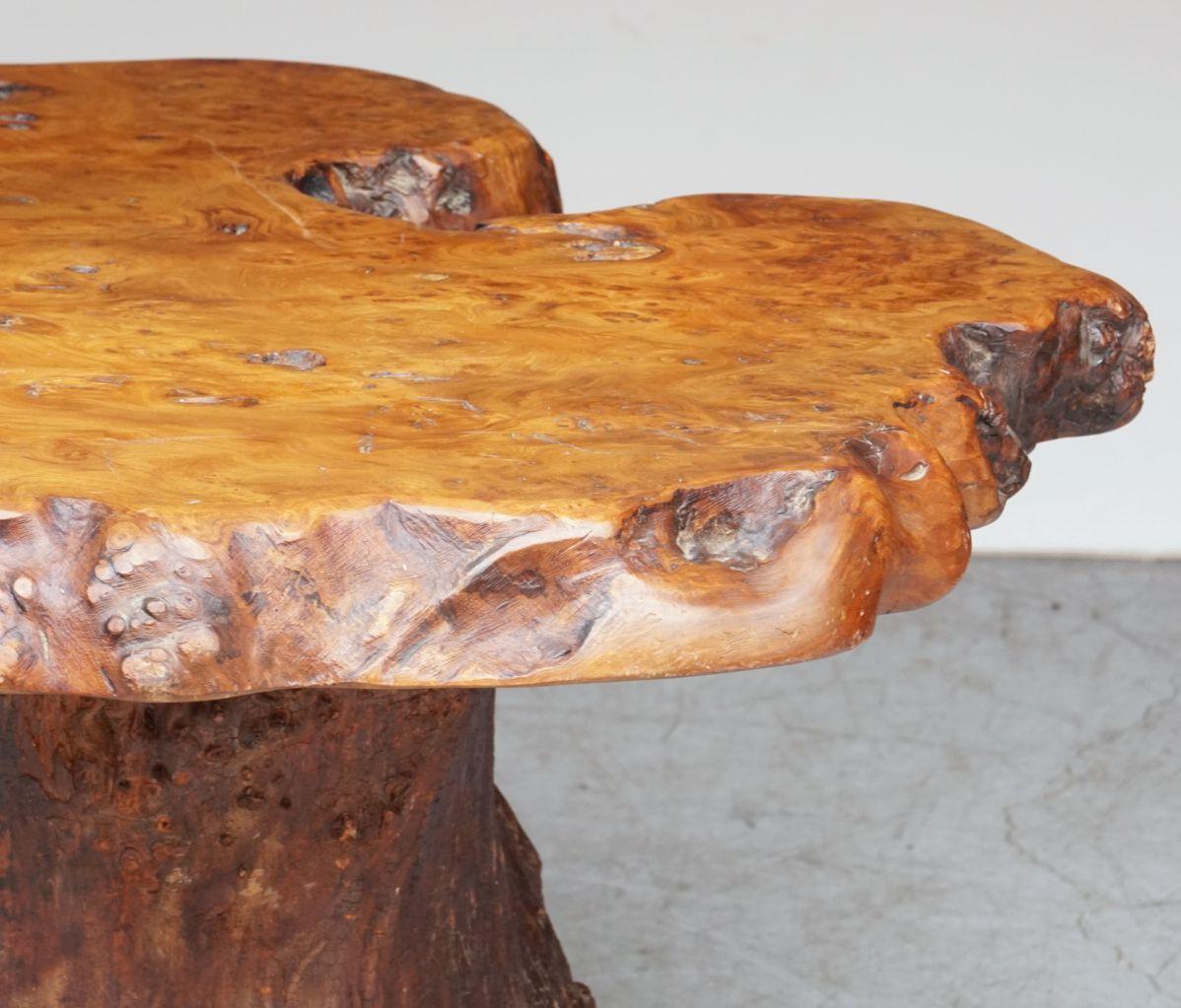 French Rustic or Naturalistic Coffee or Low Table of Burr Walnut 3