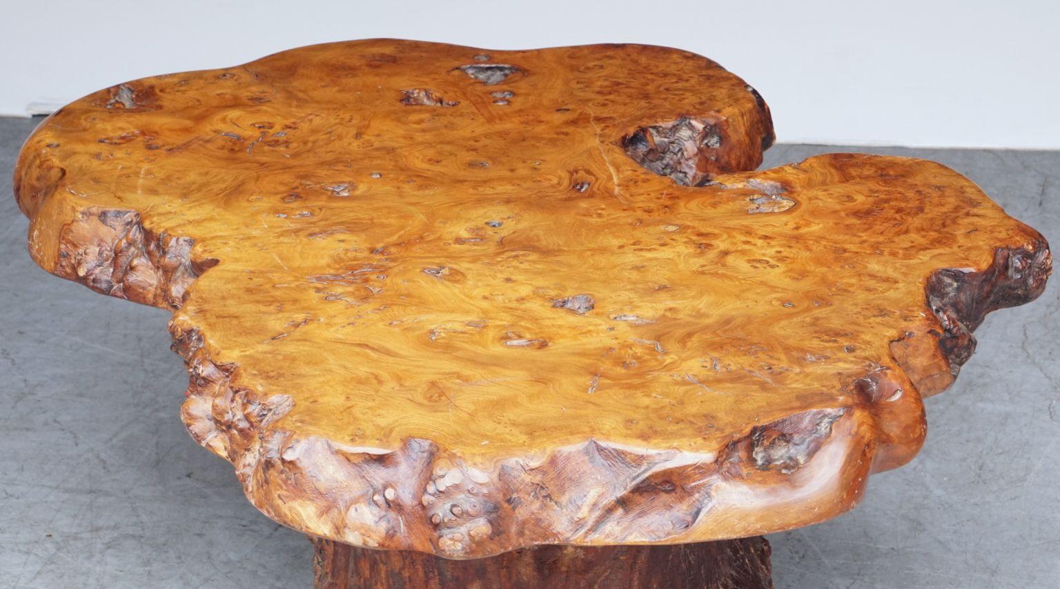 French Rustic or Naturalistic Coffee or Low Table of Burr Walnut 4