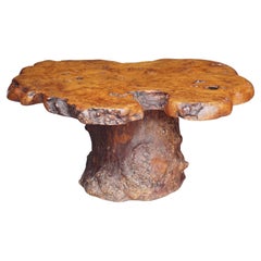 French Rustic or Naturalistic Coffee or Low Table of Burr Walnut