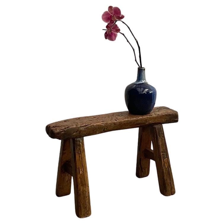 French Rustic Rectangular Milking Stool For Sale