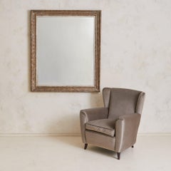 French Rustic Rectangular Wood Wall Mirror, 1940s - 1 Available