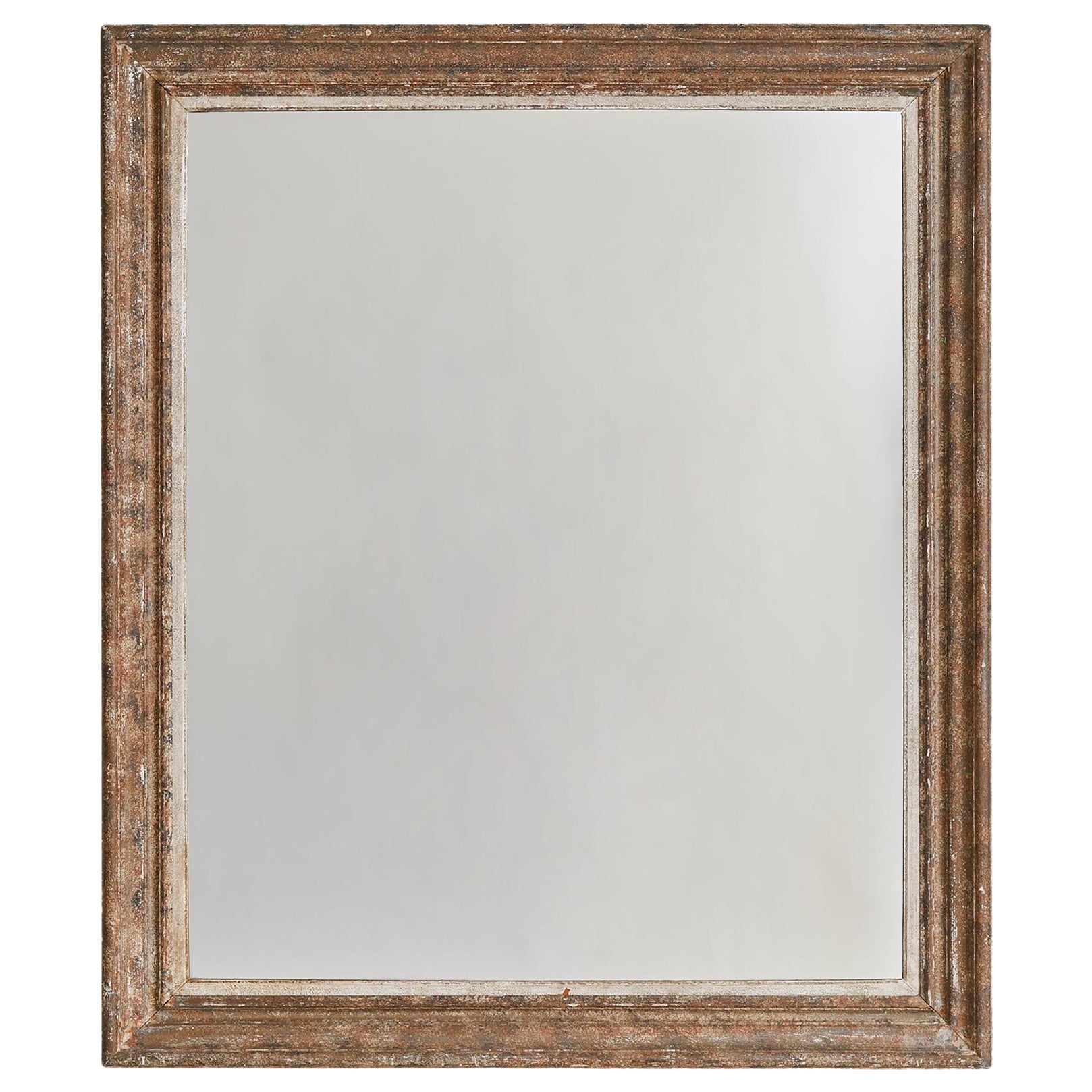 French Rustic Rectangular Wood Wall Mirror, 1940s - 2 Available