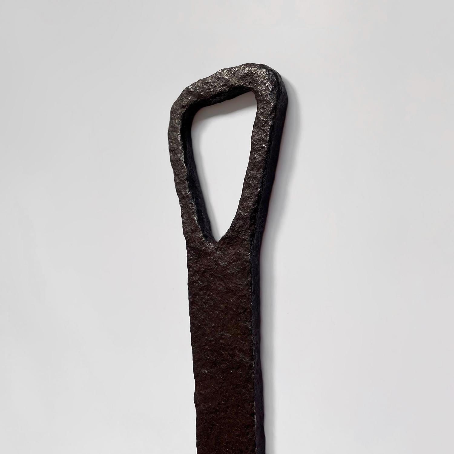 French Rustic Textured Iron Wall Hook In Good Condition For Sale In Los Angeles, CA