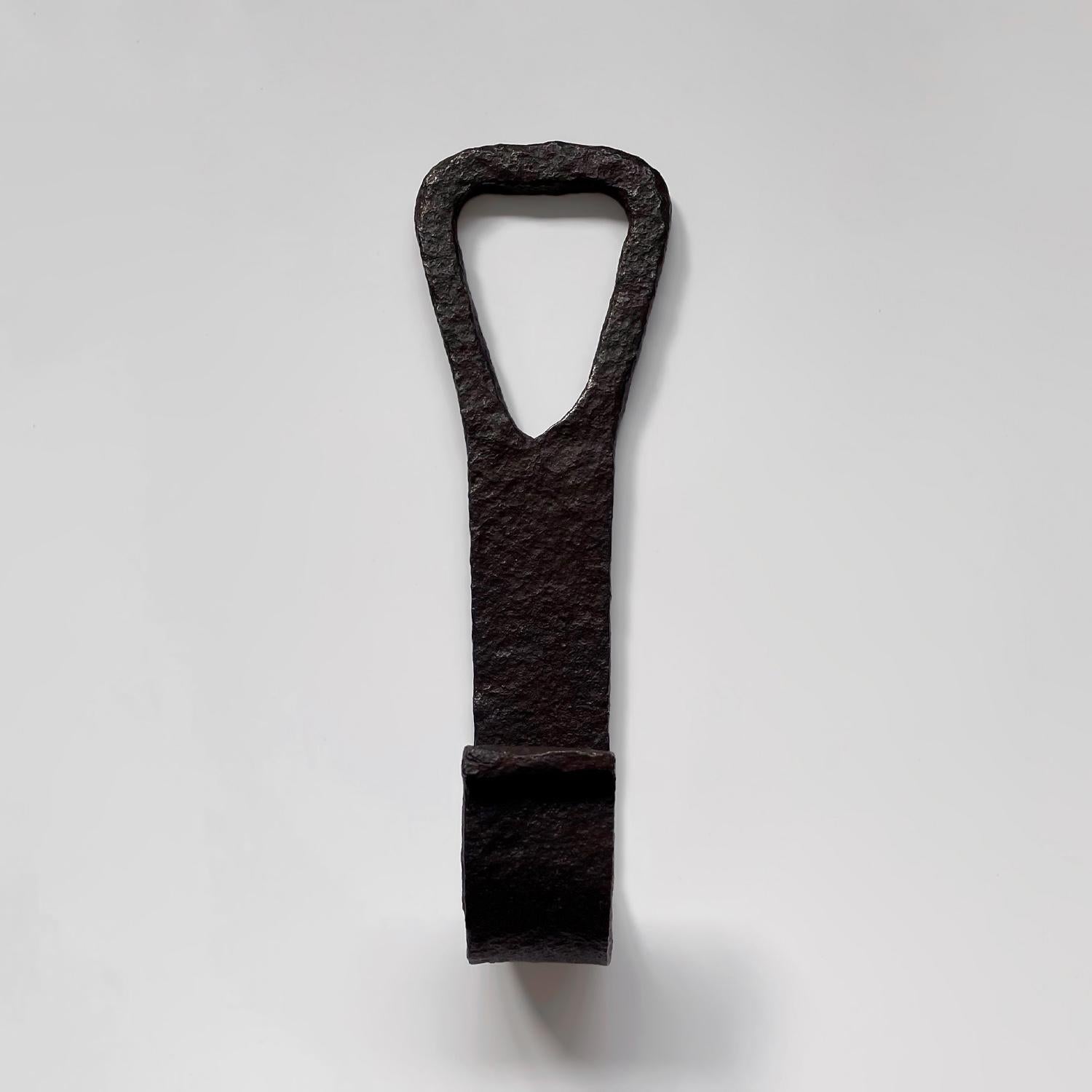French Rustic Textured Iron Wall Hook For Sale 2