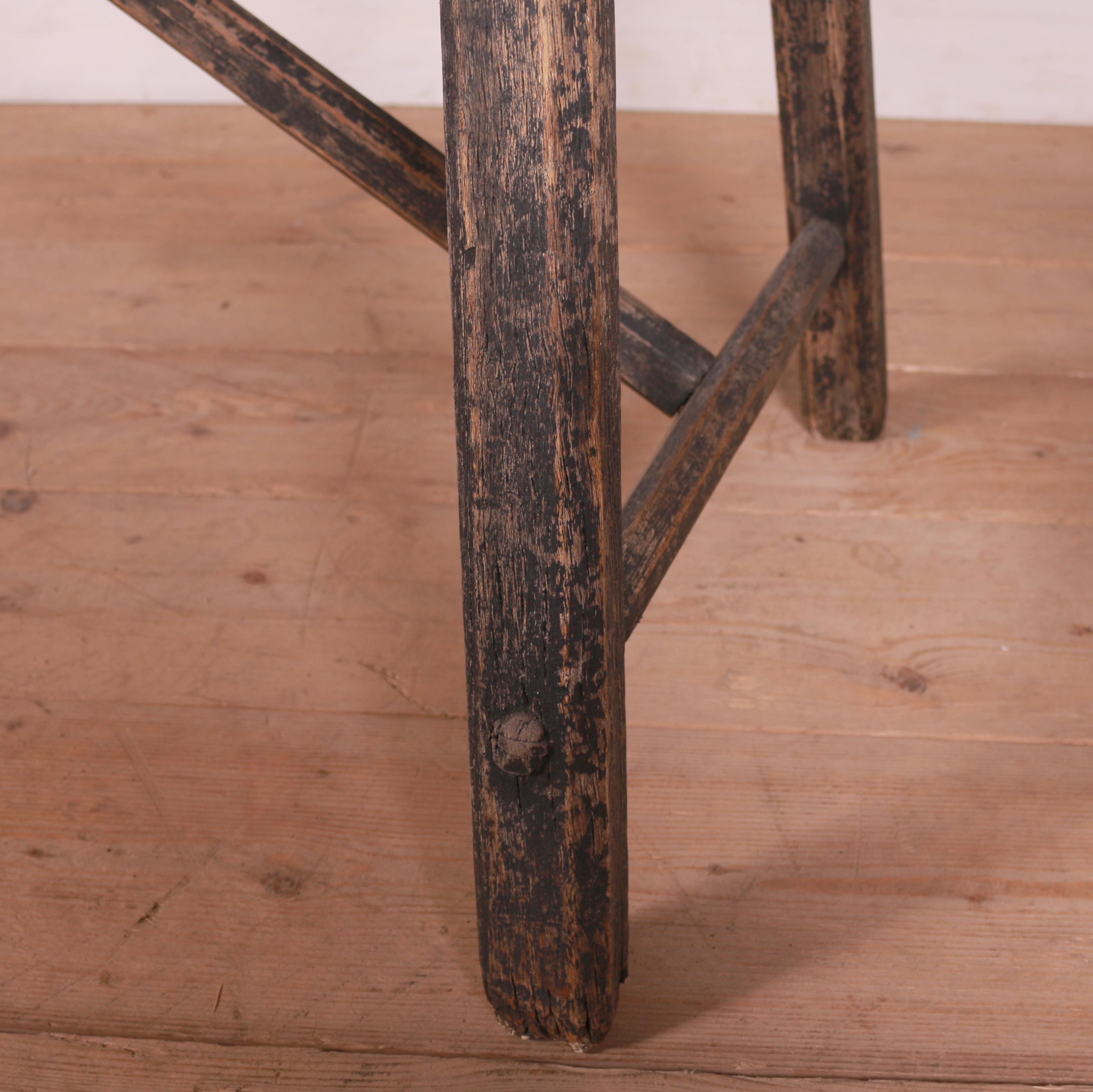 French Rustic Trestle Table In Good Condition In Leamington Spa, Warwickshire