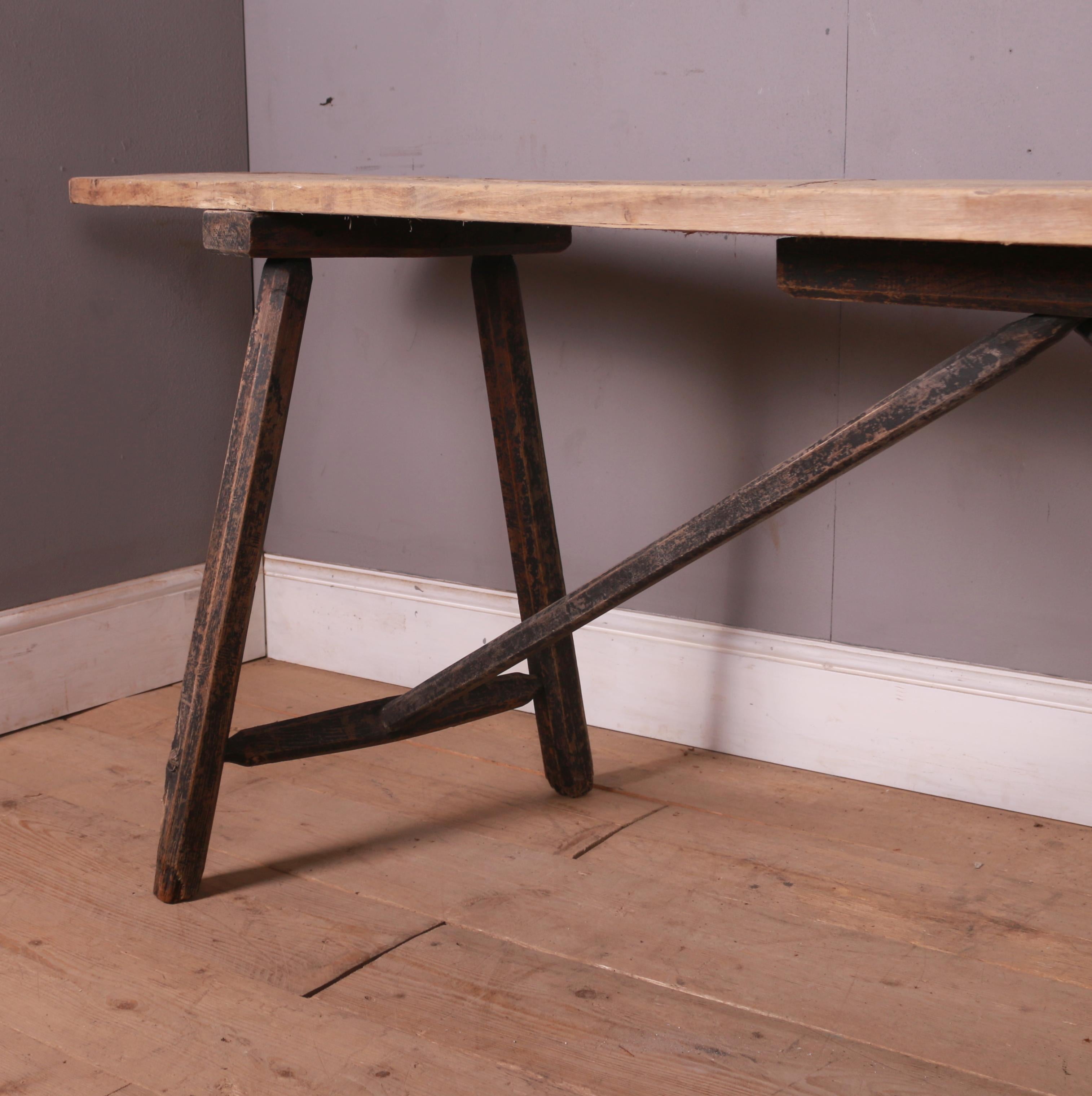 Beech French Rustic Trestle Table