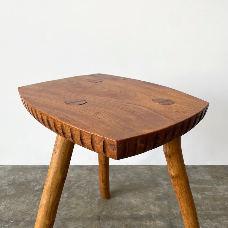 French Rustic Tripod Stool For Sale at 1stDibs