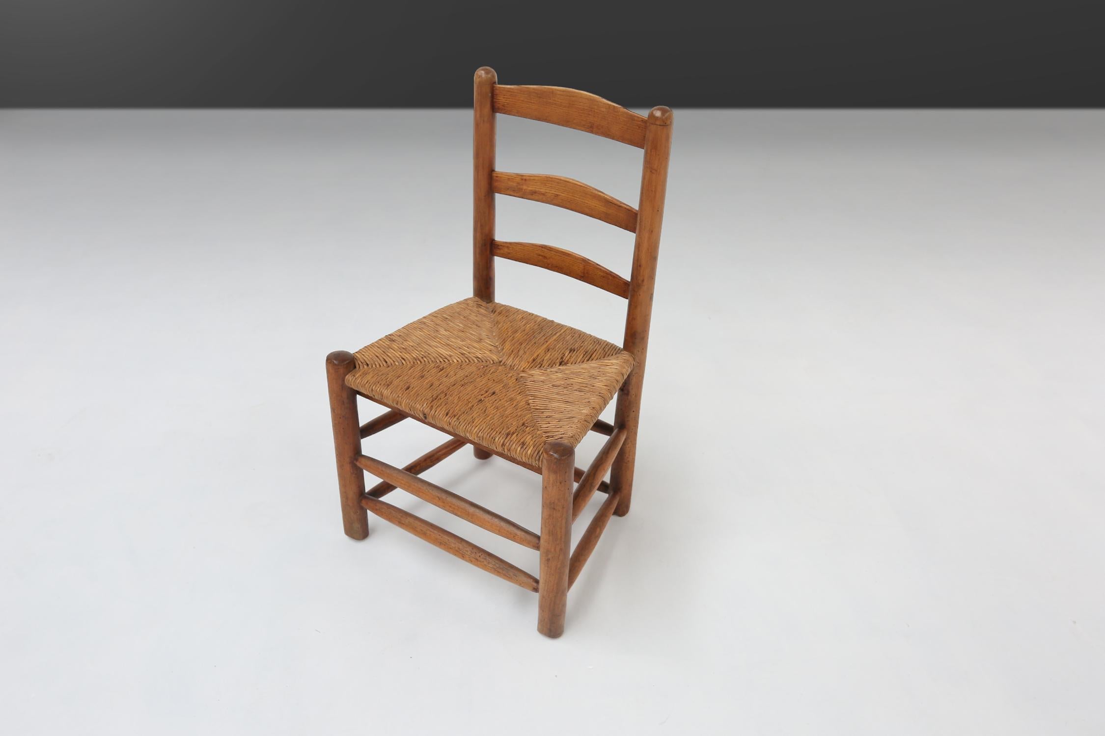 Mid-19th Century French rustic Wabi-Sabi chair 1850 For Sale