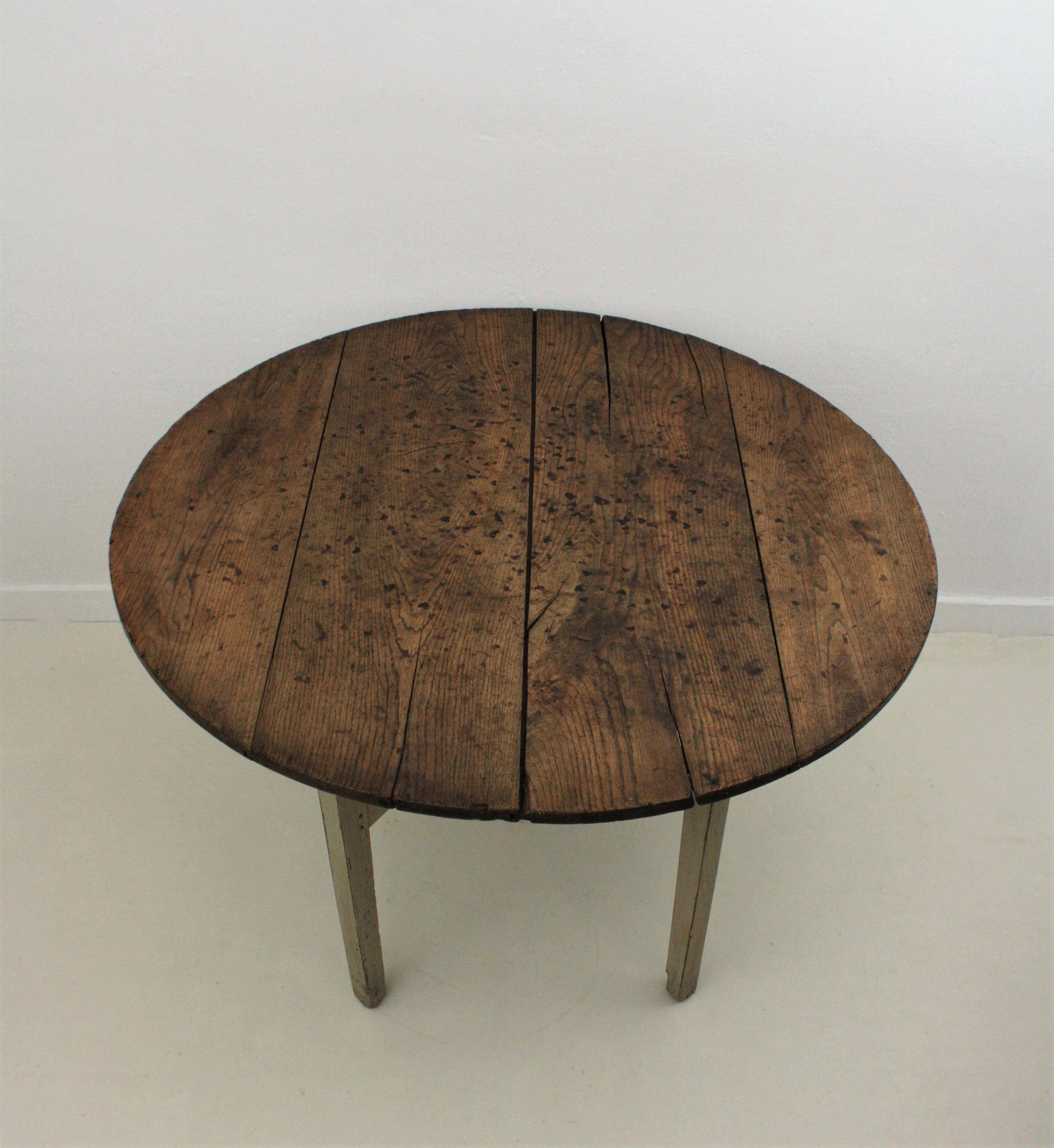 French Rustic Wine Tasting Table / Vigneron Folding Table with Patinated X-Legs 6