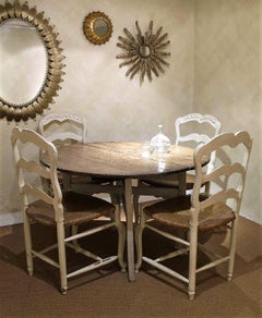 French Rustic Wine Tasting Table / Vigneron Folding Table with Patinated X-Legs