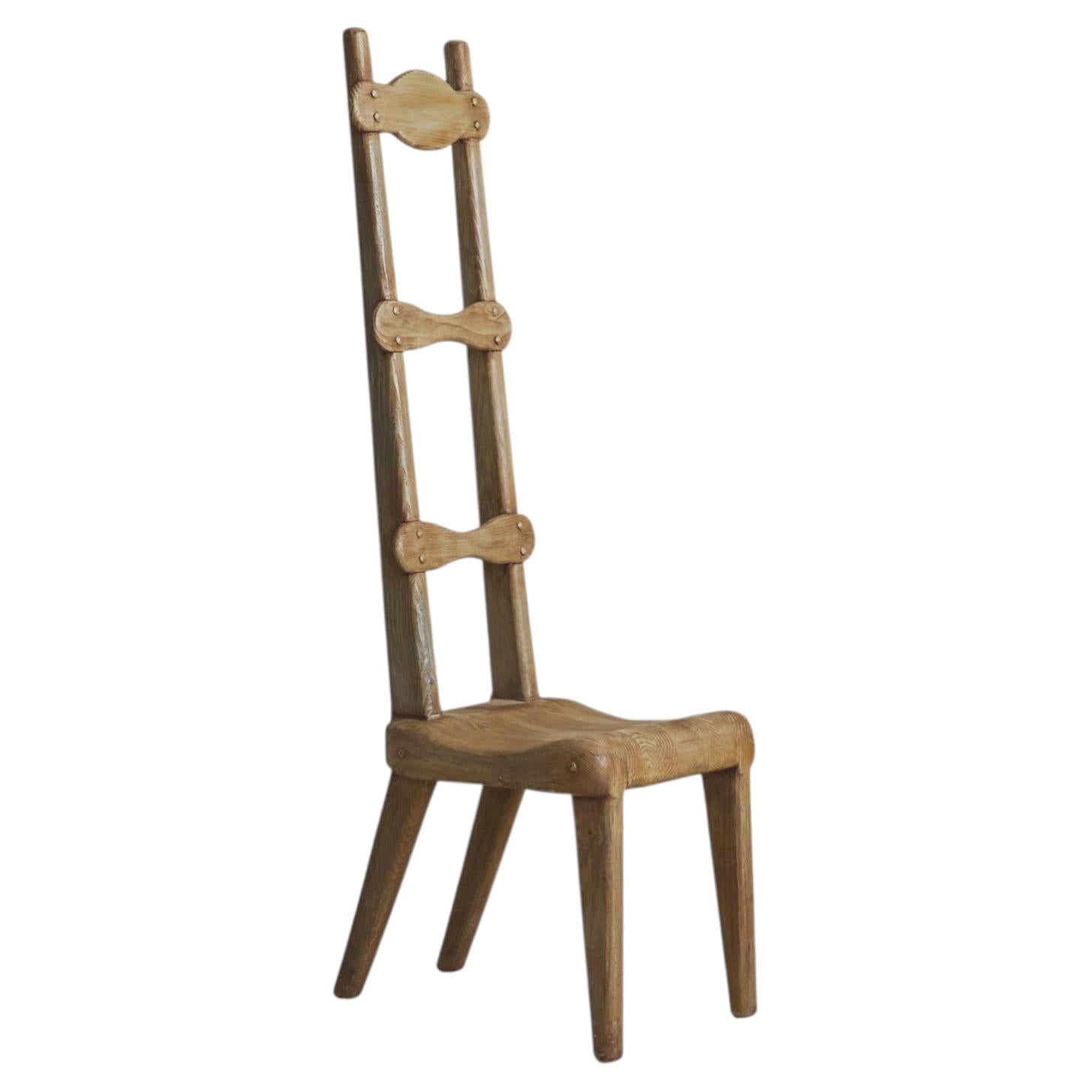 French Rustic Wood Accent Chair, 1960s - 2 Available