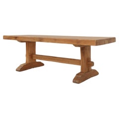 Table de salle à manger rustique en bois, 1950s