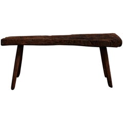 French Rustic Wooden Low Console Table