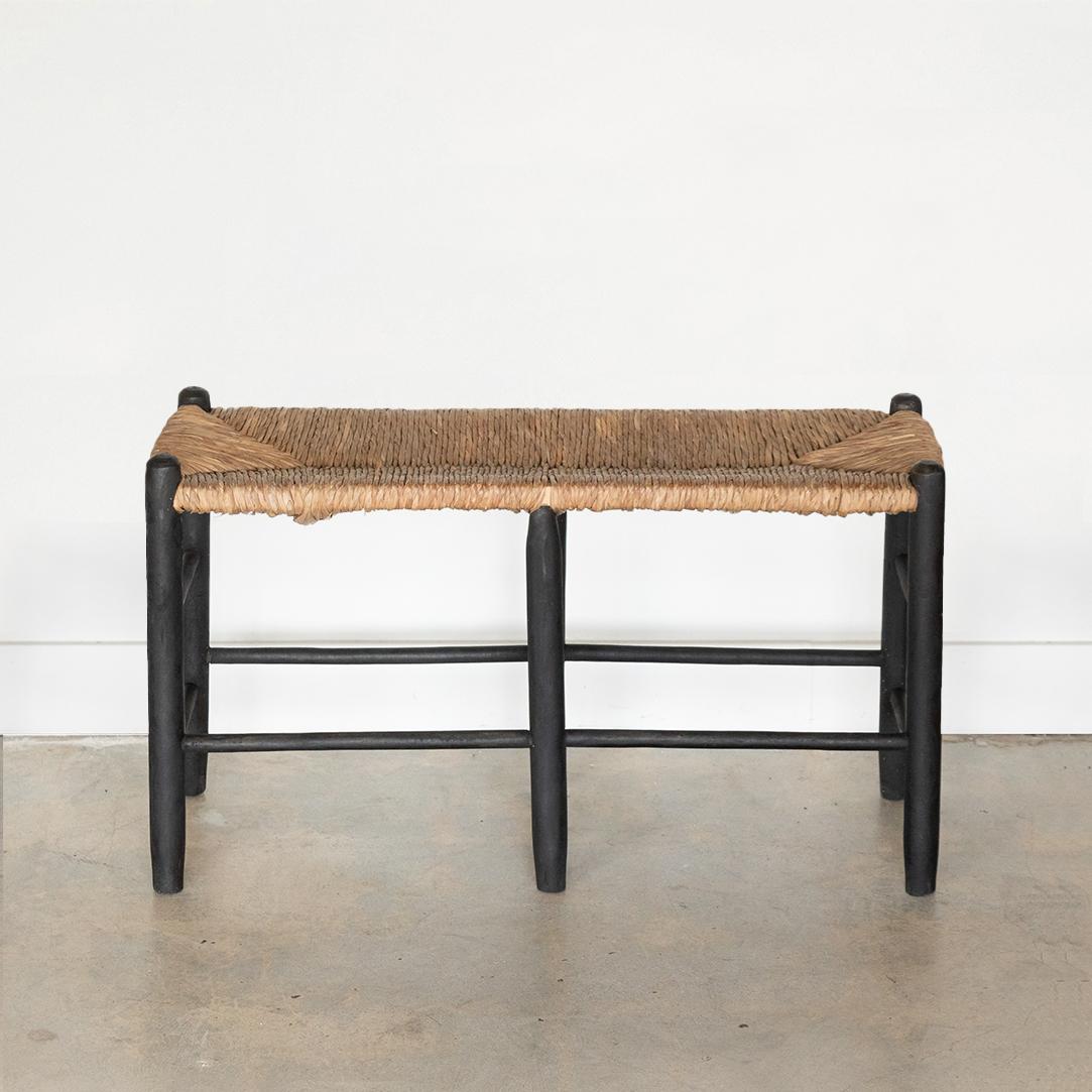 Mid-20th Century French Rustic Woven Bench