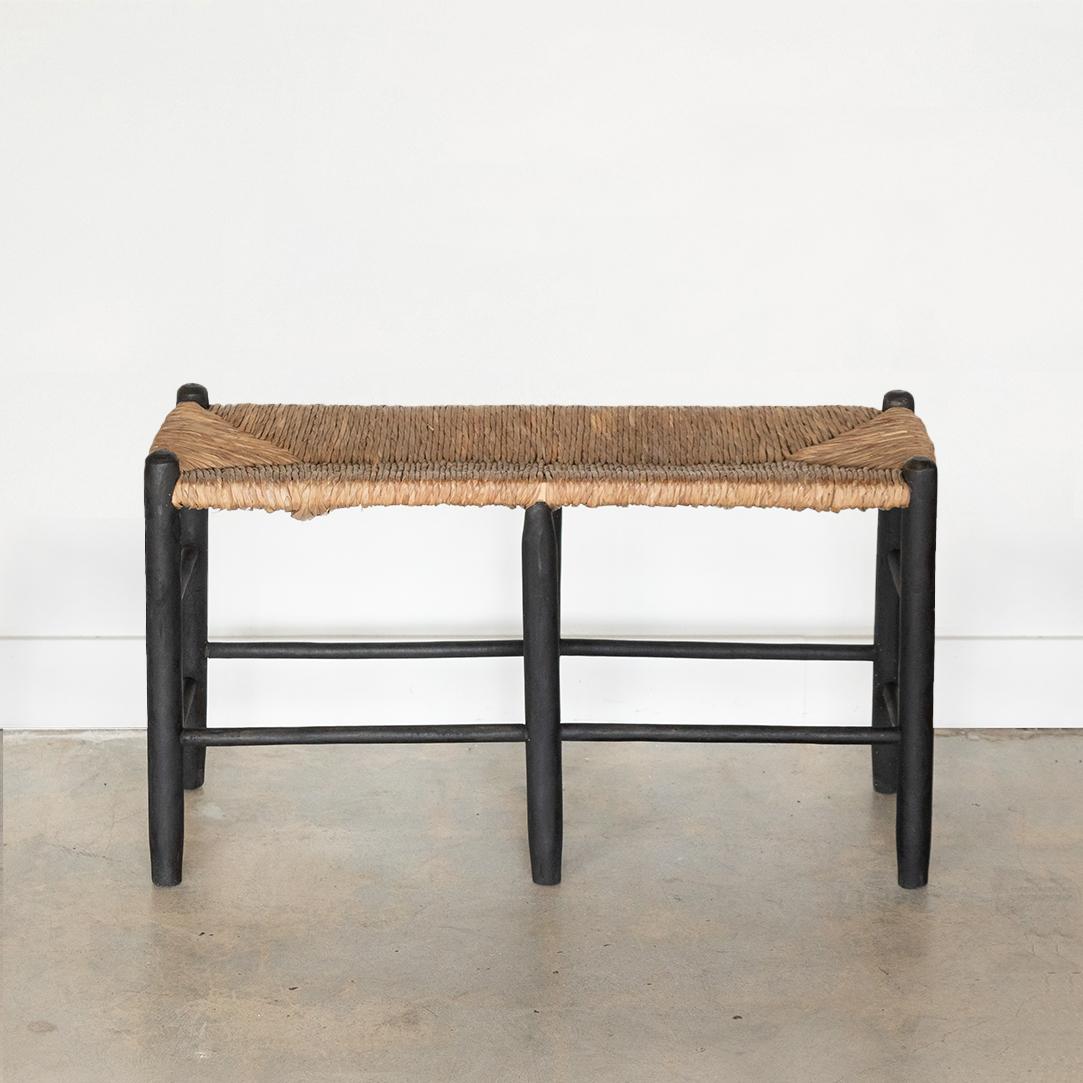 Mid-20th Century French Rustic Woven Bench 