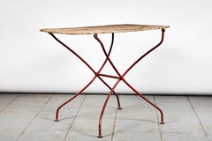 French Rusty Red Metal Table