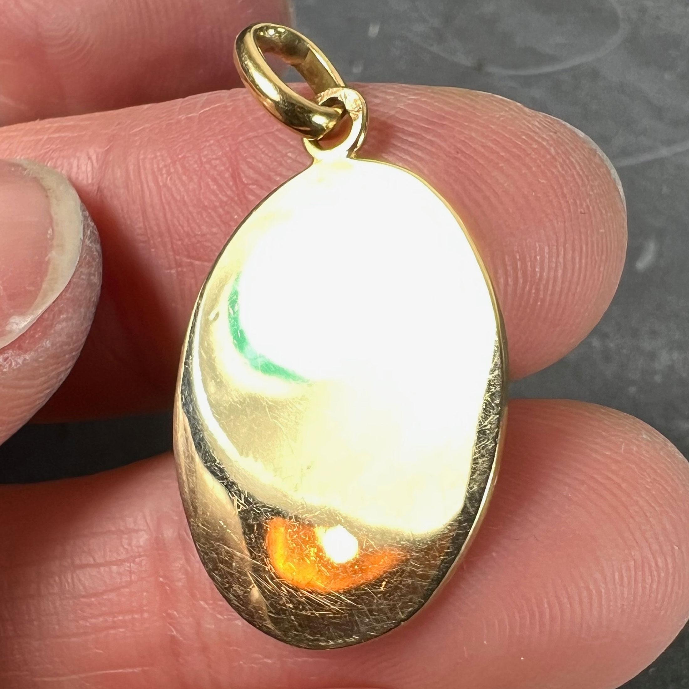 Pendentif médaille à breloques en or jaune 18K signe astrologique du Sagittaire français en vente 4