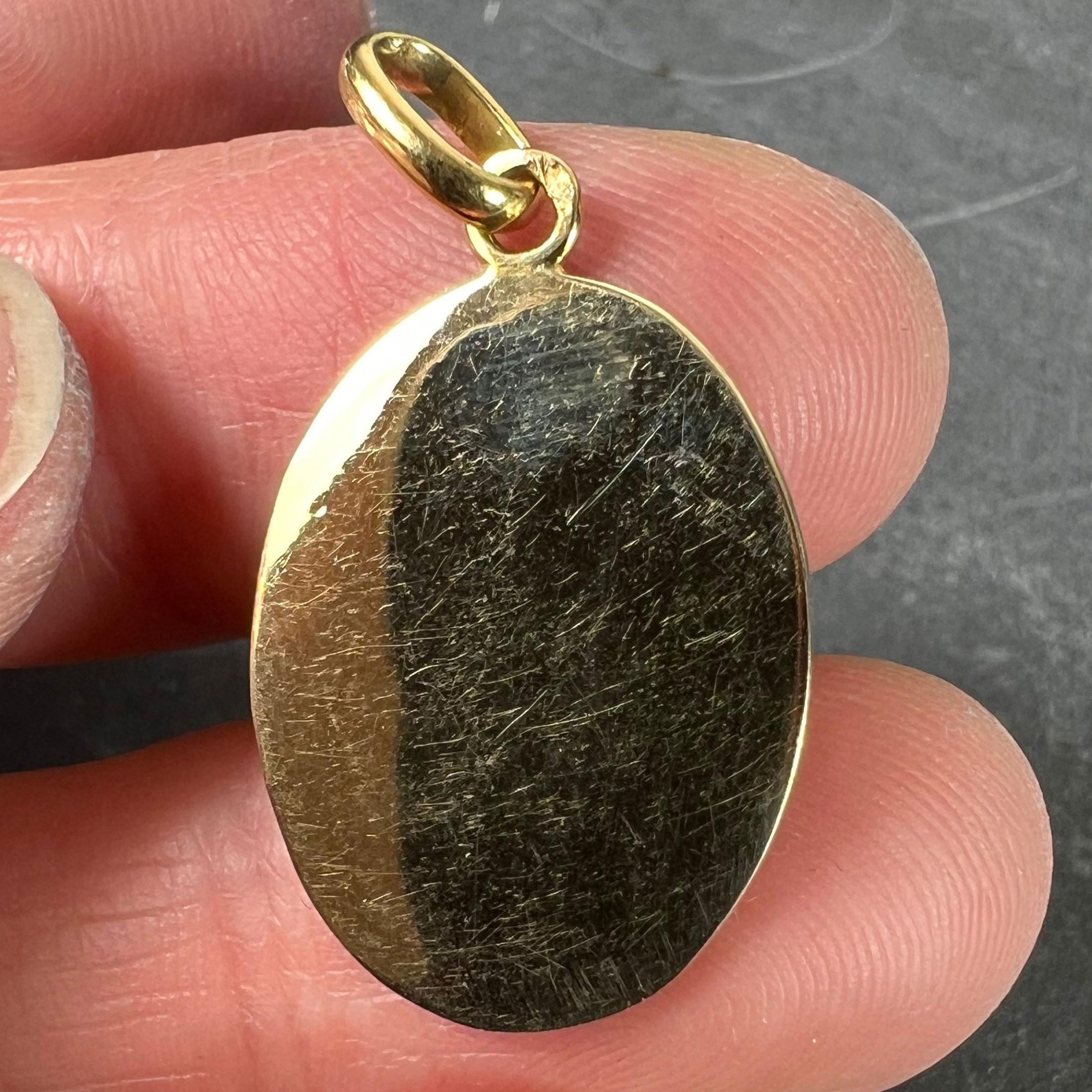 Pendentif médaille à breloques en or jaune 18K signe astrologique du Sagittaire français en vente 5