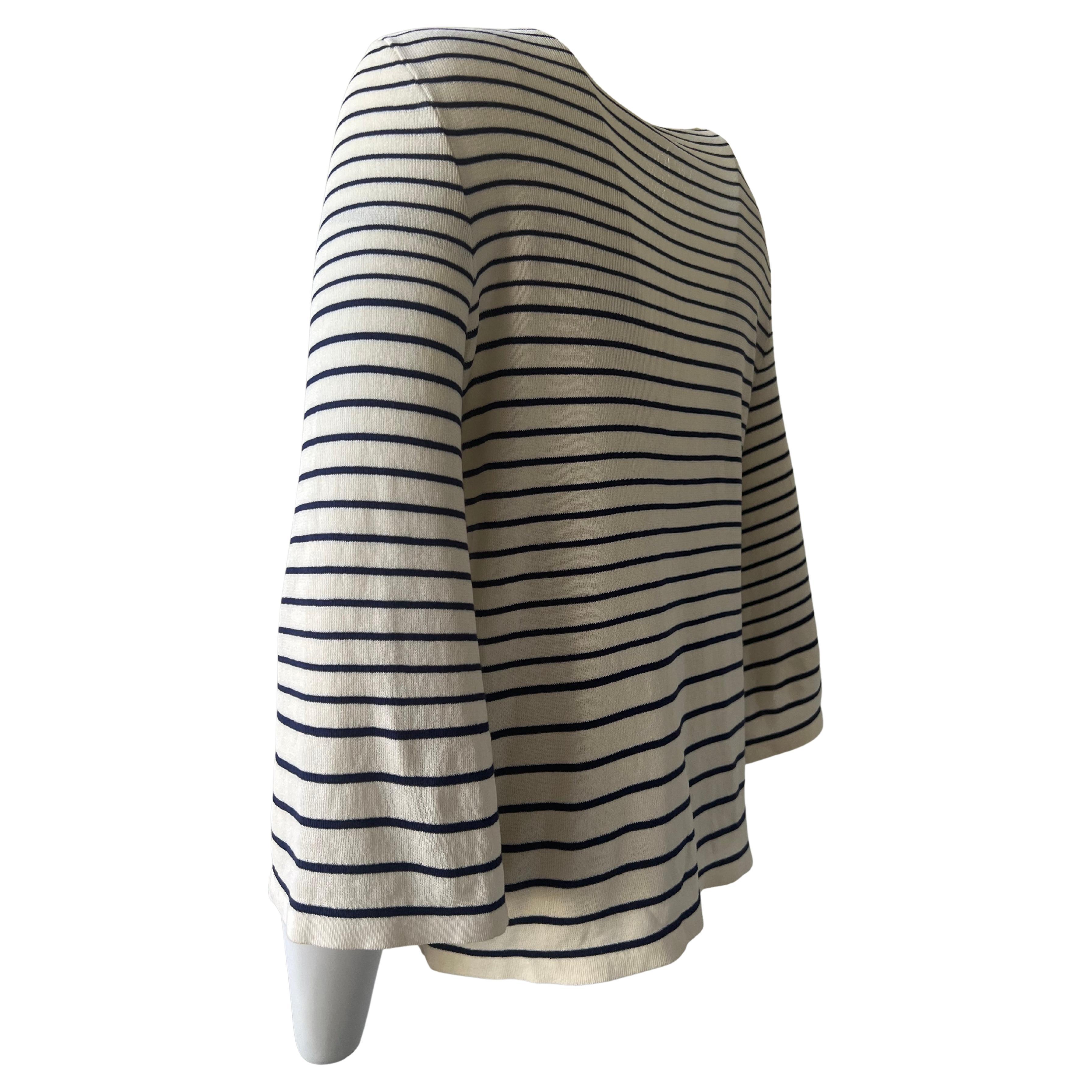 Women's or Men's French Sailor Chanel White and Blue Striped  