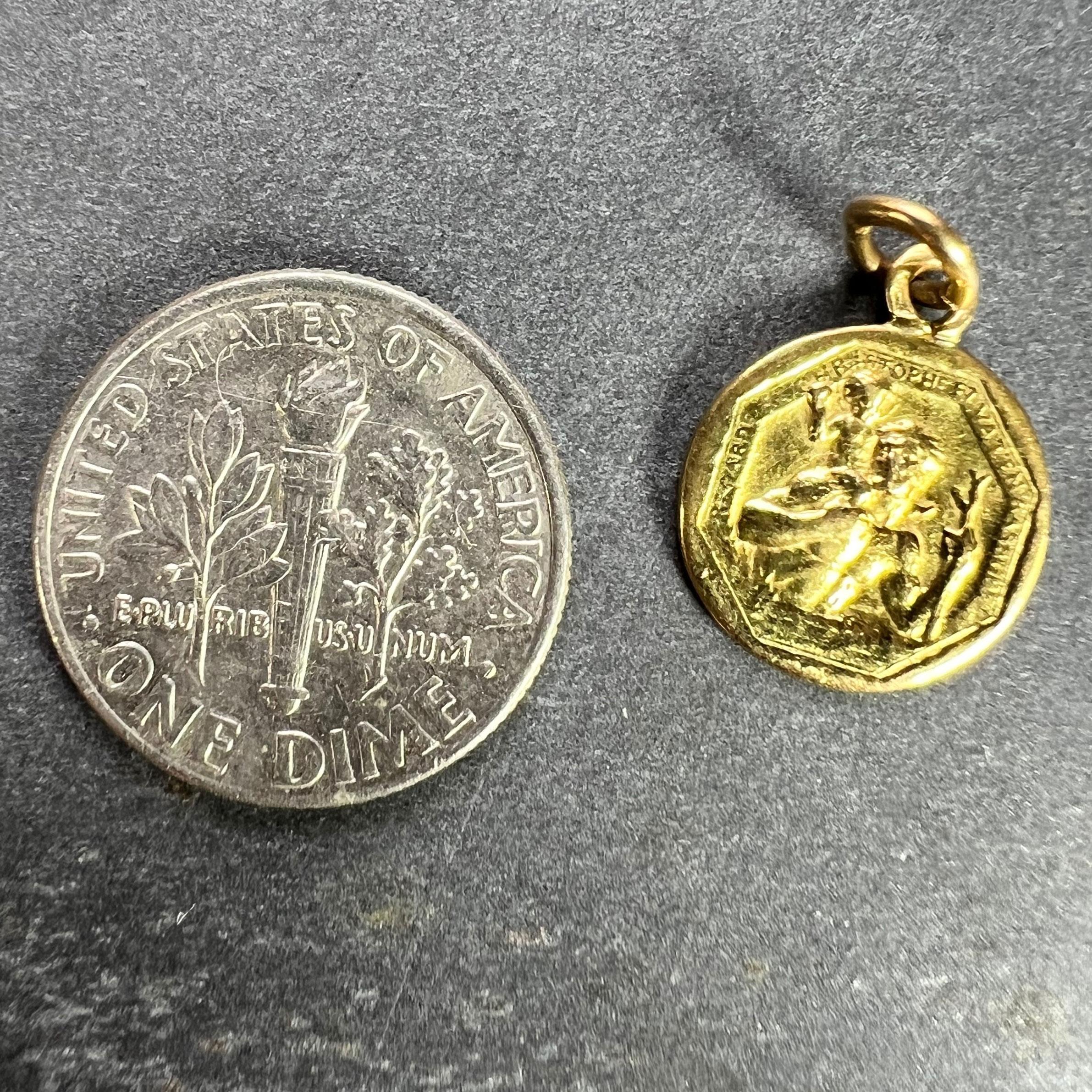 Saint Christopherus-Anhänger aus 18 Karat Gelbgold mit Anhänger 6