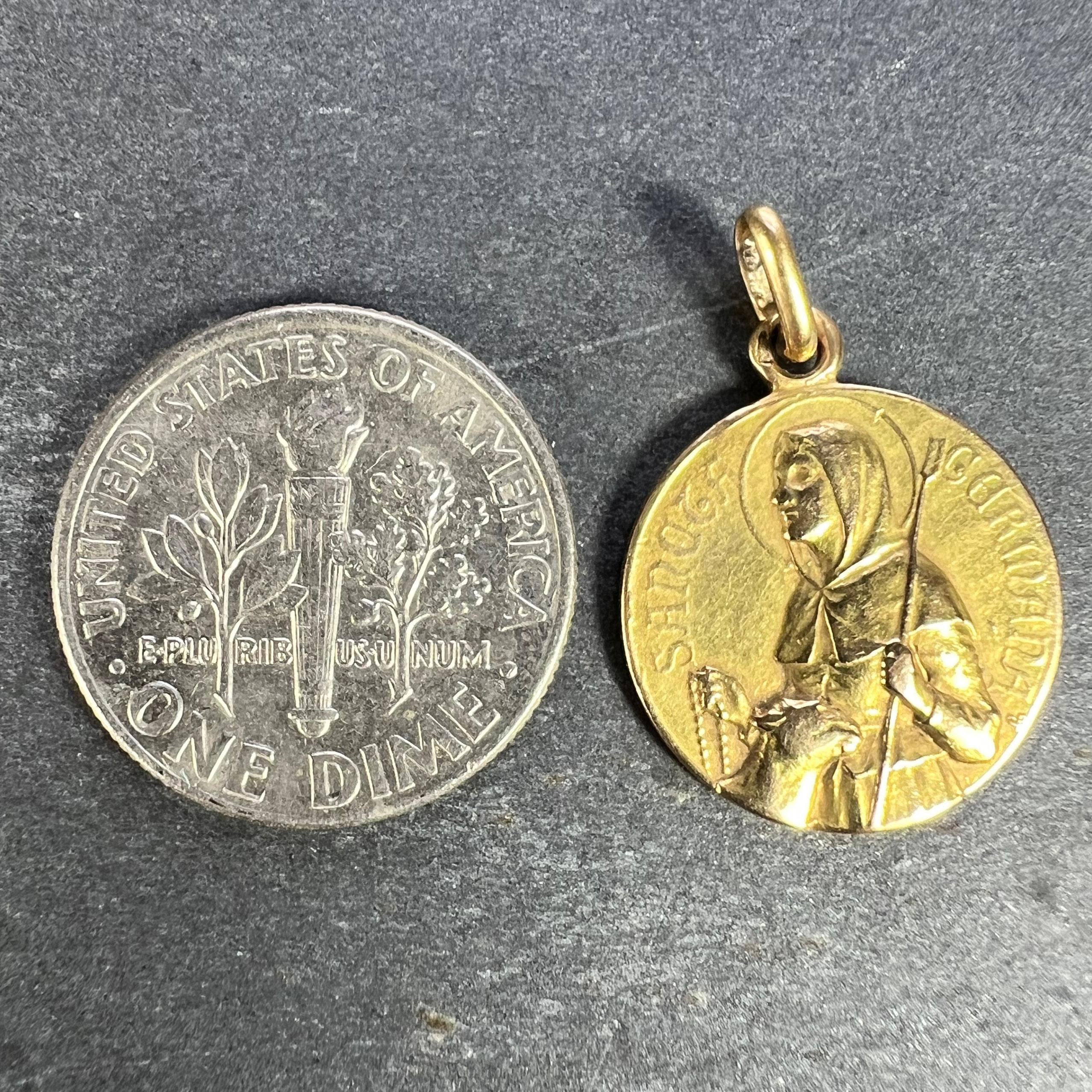French Saint Germaine Germane 18K Yellow Gold Medal Pendant 6