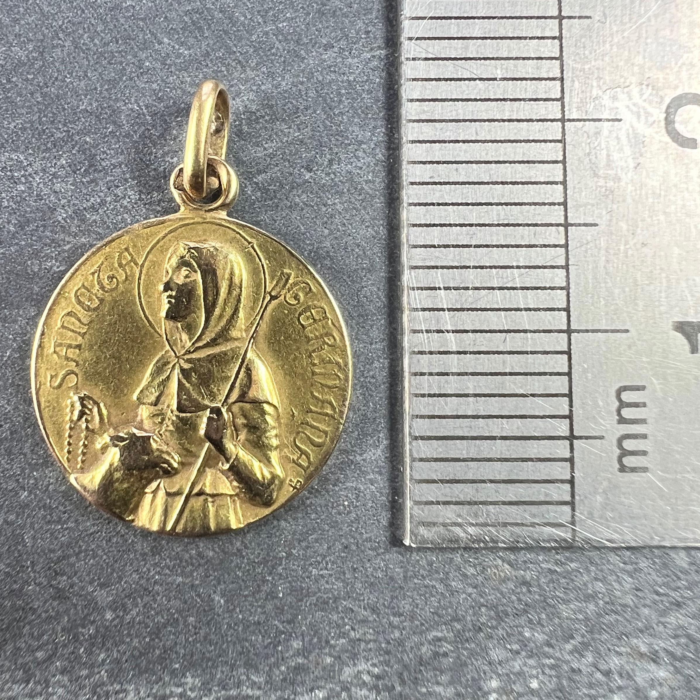 French Saint Germaine Germane 18K Yellow Gold Medal Pendant 5