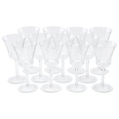 French Saint Louis Crystal Water / Wine Glass Service / 12 People