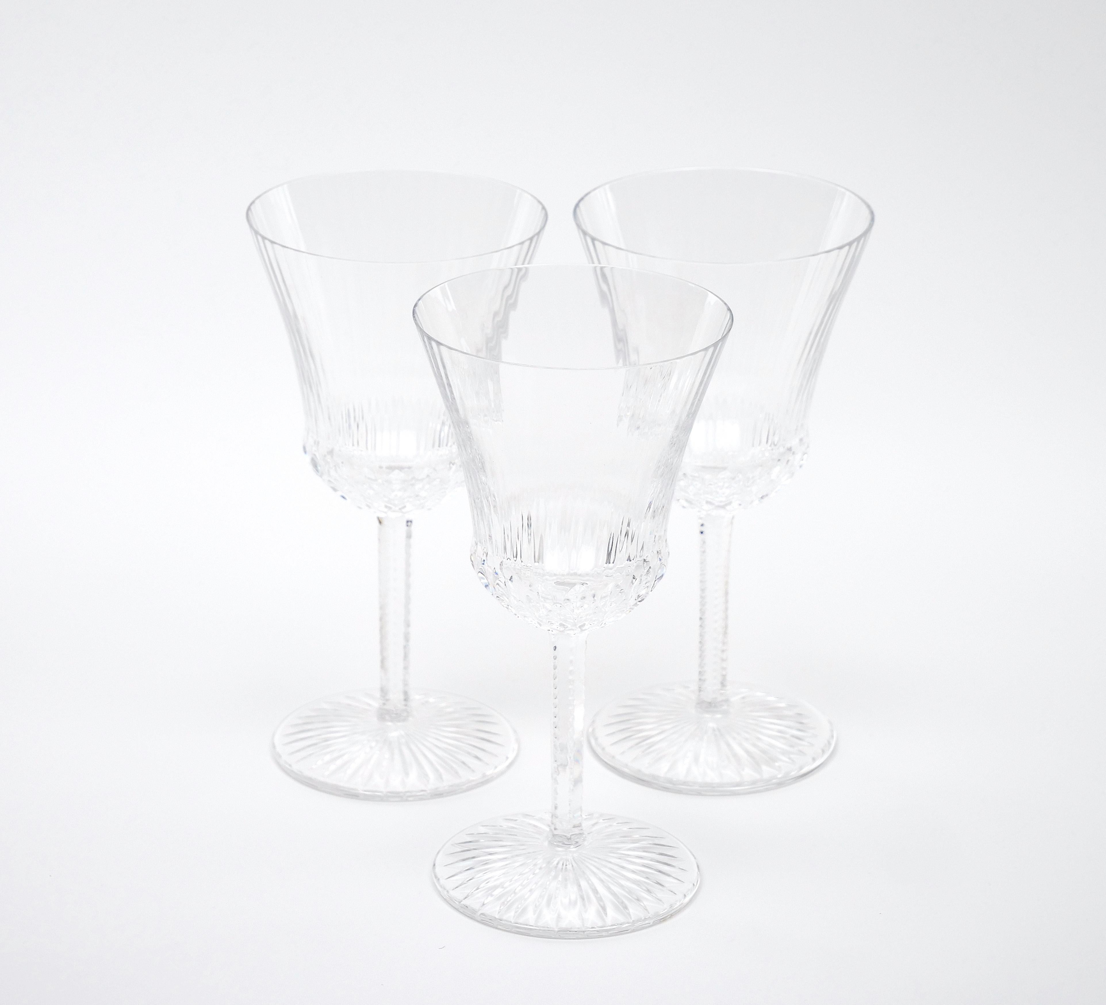  French Saint Louis Crystal Water / Wine Glass Service / 13 People For Sale 2