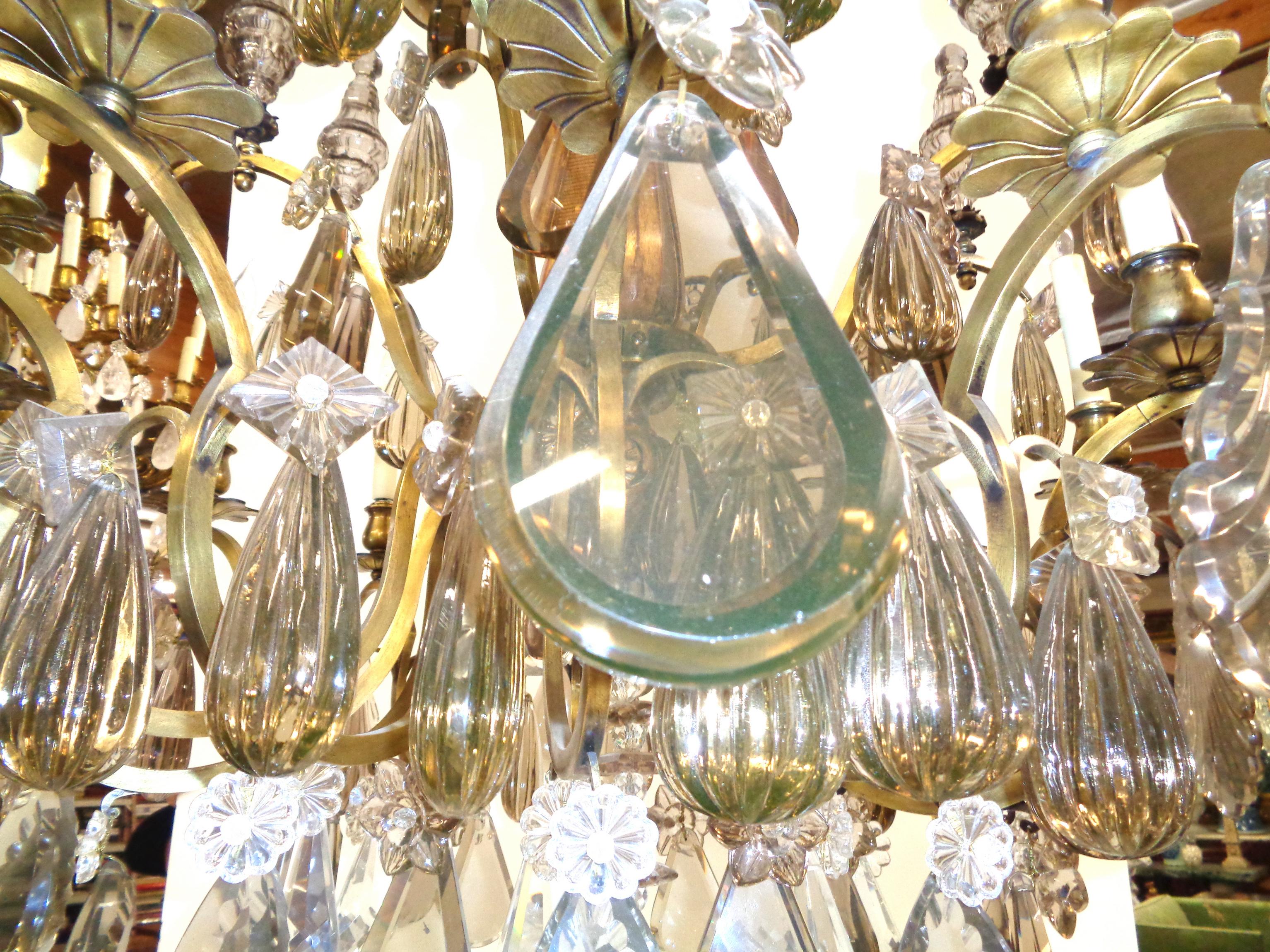 Early 20th Century French Saint Louis Multicolored Crystal Chandelier, circa 1900 For Sale