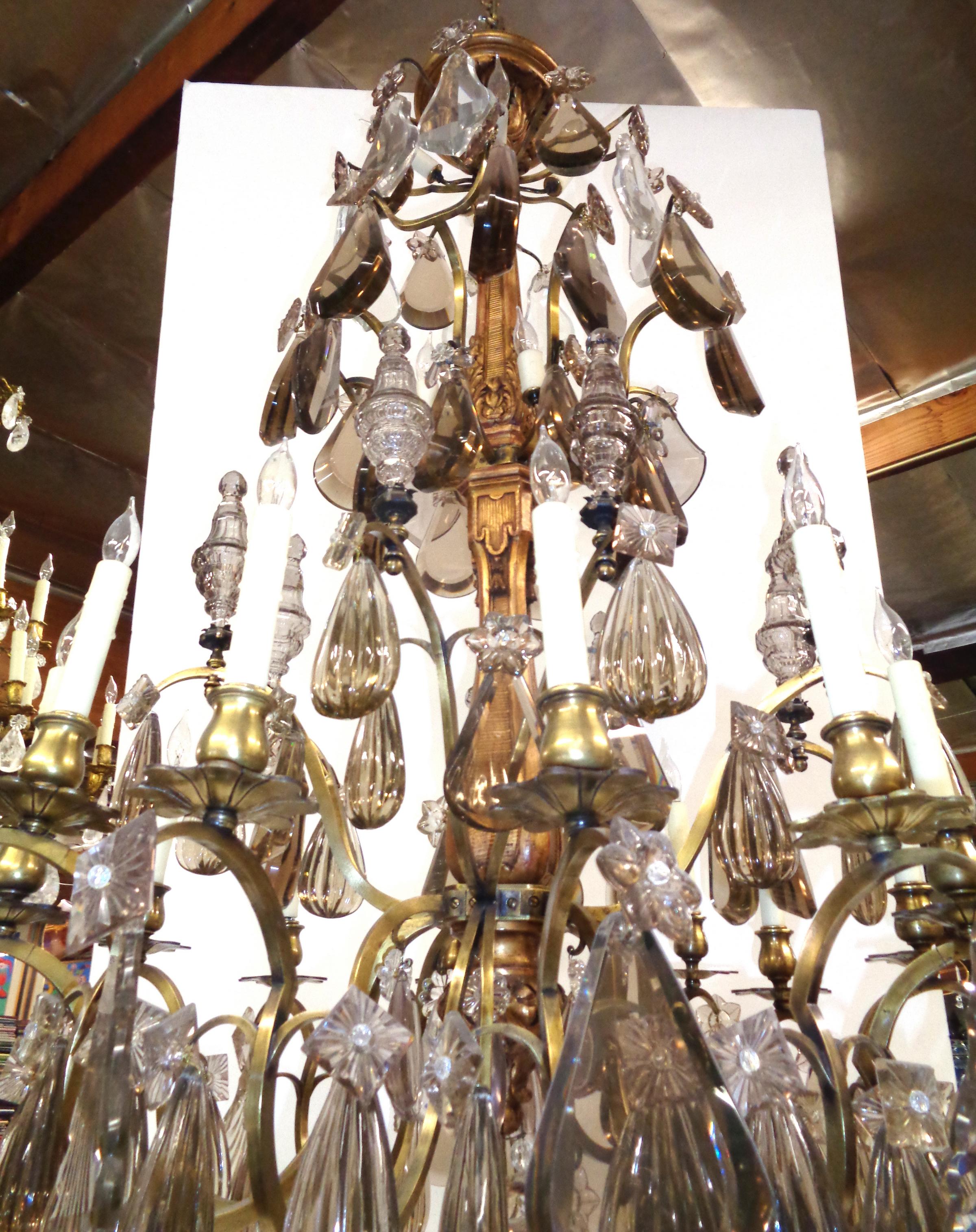 French Saint Louis Multicolored Crystal Chandelier, circa 1900 For Sale 1