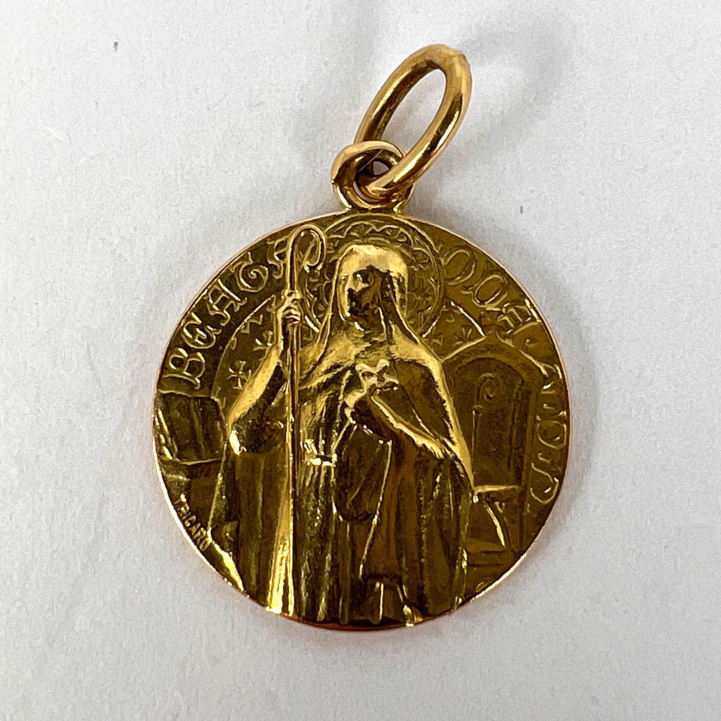 Saint Oda Pendentif breloque français en or jaune 18 carats en vente 6
