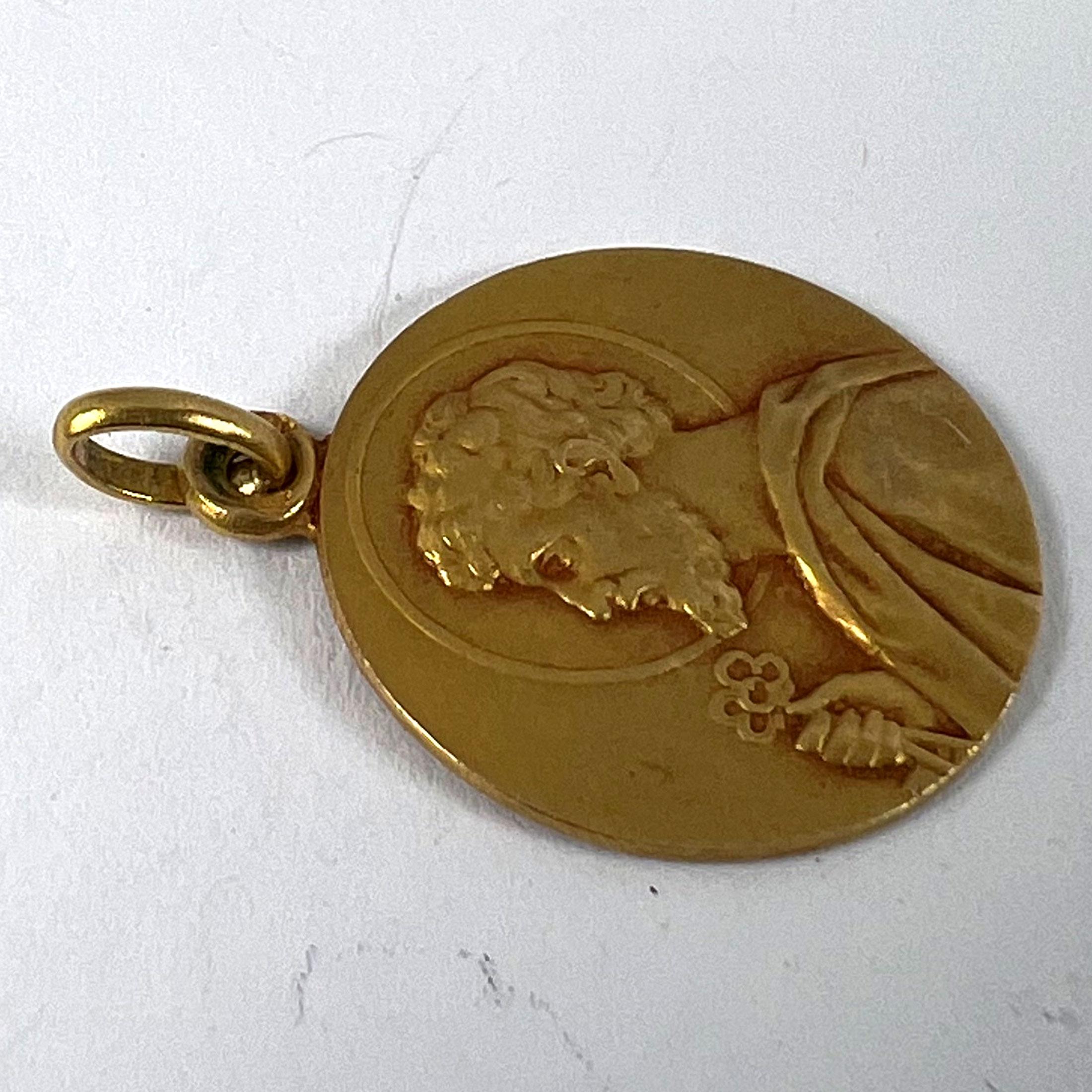 Medaglia francese con ciondolo Charm di San Peters in oro giallo 18 carati in vendita 10