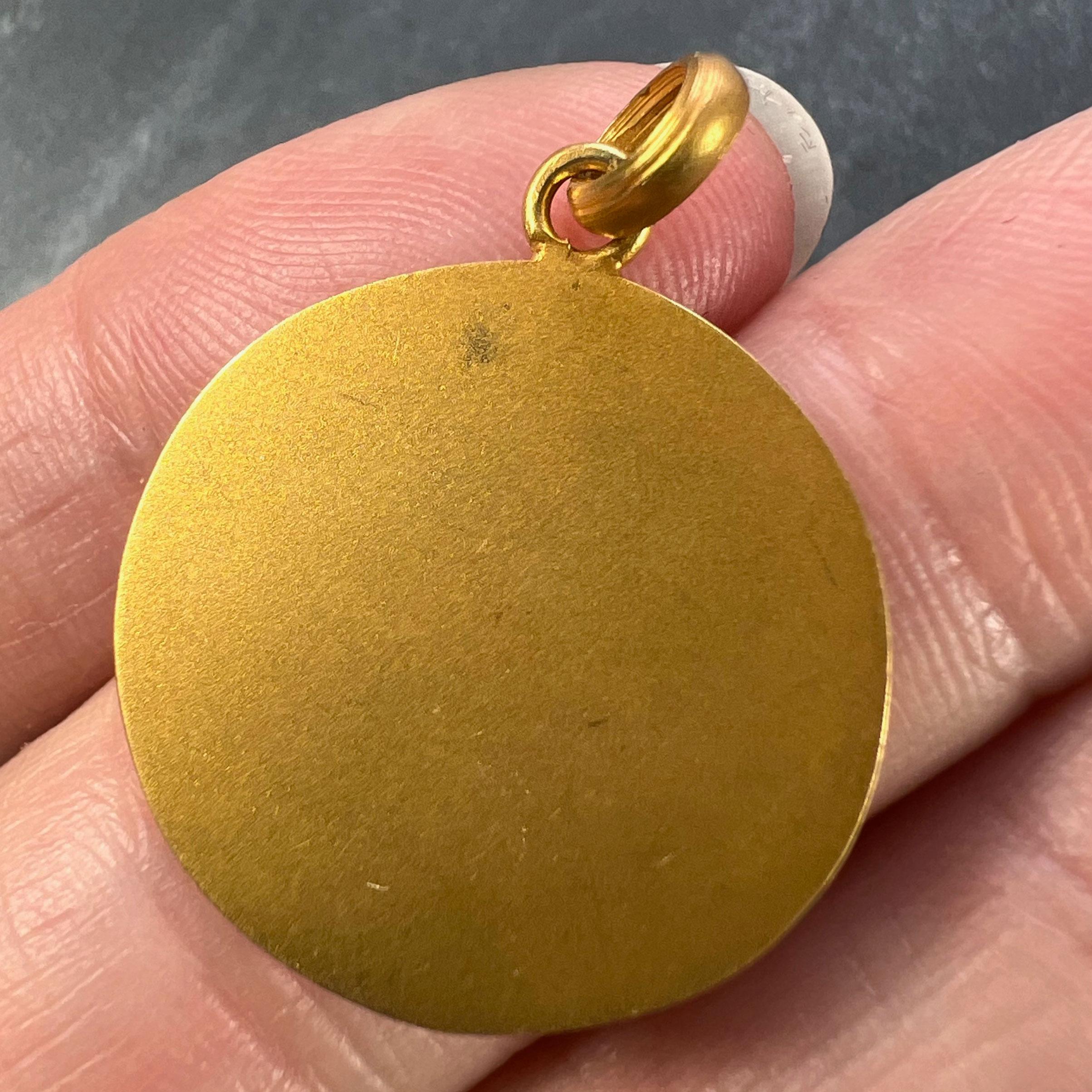 Französische Salacia-Medaille 18 Karat Gelbgold-Anhänger-Medaille mit Amphit, Meeresgöttin und Delphin 5